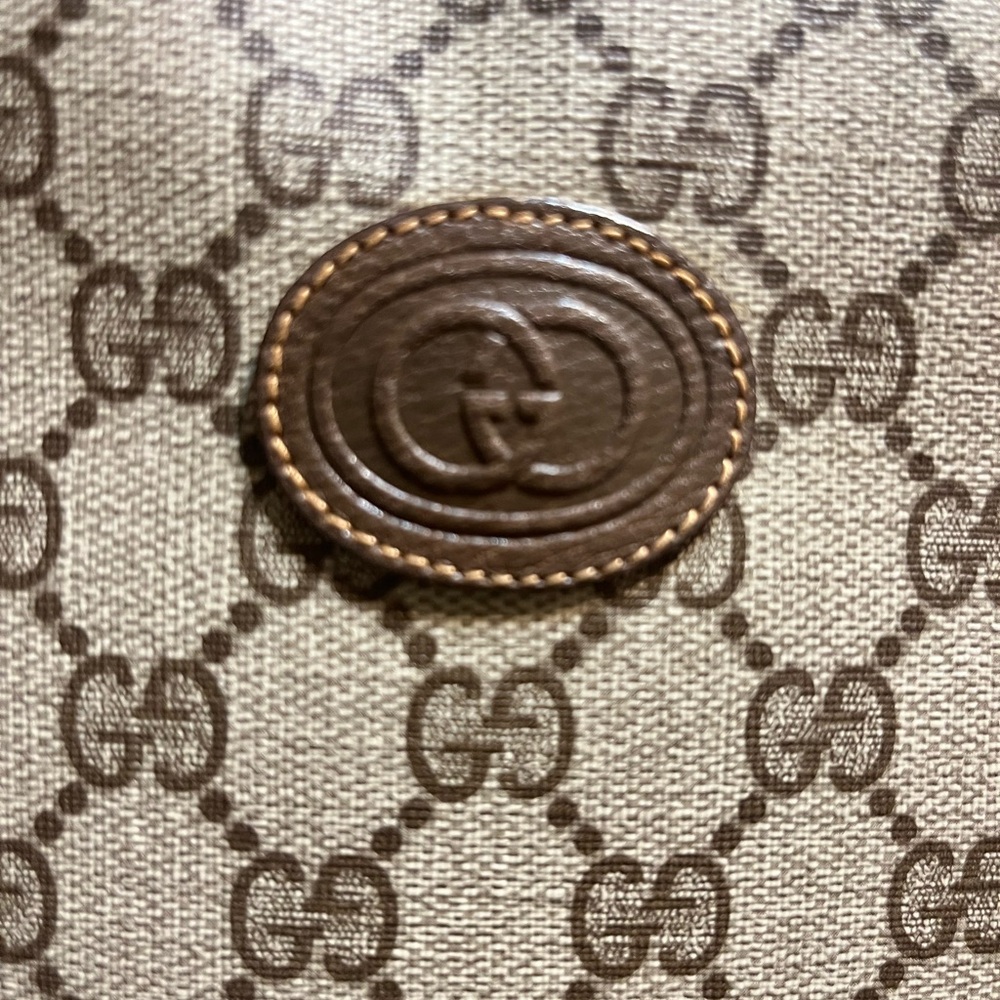 Gucci Vintage Tan and Brown Monogram Satchel - Picture 16 of 16